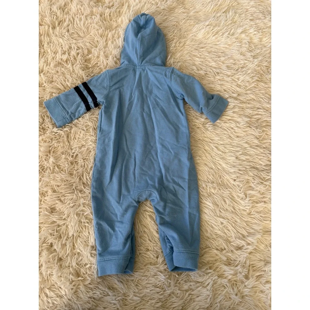 Ralph Lauren Baby Boys Bundle 3 Blue Hooded‎ Romper & Chambray Button Up Set 9M